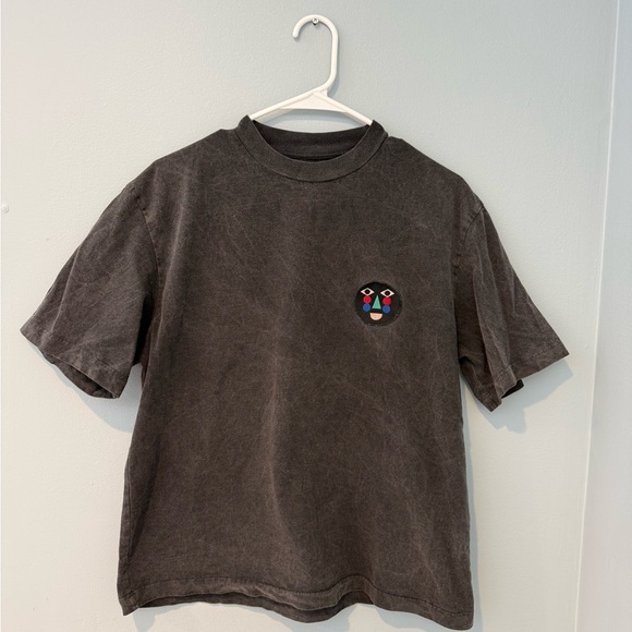 Bobo Choses Tops - Bobo Choses Dark Gray T-Shirt with Colorful Patch